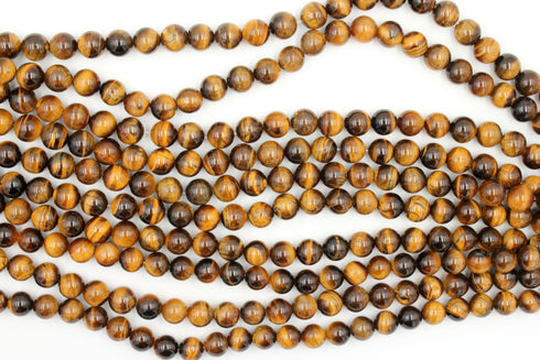 Yellow Tiger Eye Gemstone Beads, 4mm, Round